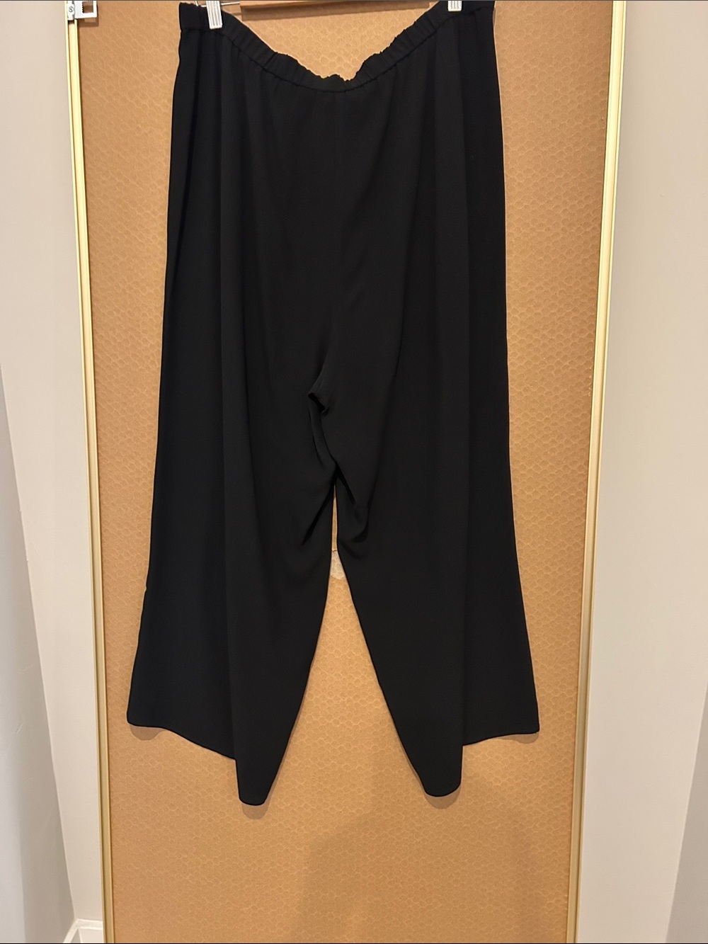 Eileen Fisher Black Silk Elastic-Waist Minimal Pants